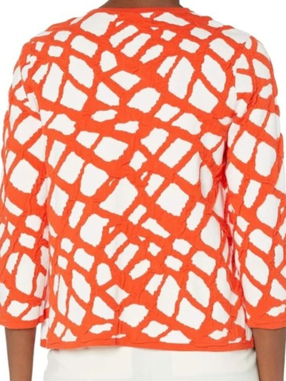 Kasper Orange and White Cardigan Size XL - Picture 6 of 11